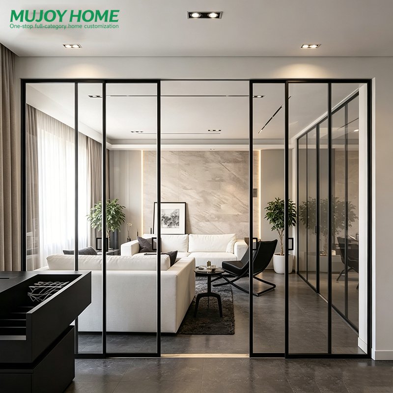 Sliding Door Double Tempered Glass Acoustic Thermal Break EPDM Sealed AS2047 CE NFRC
