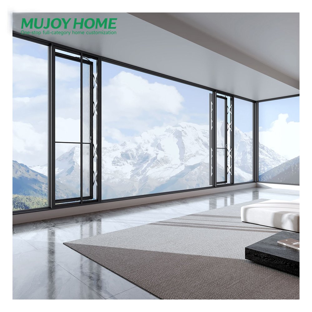 High Quality Aluminum Alloy Swing Casement Window with Powder Coating and Screens Soundproof Design