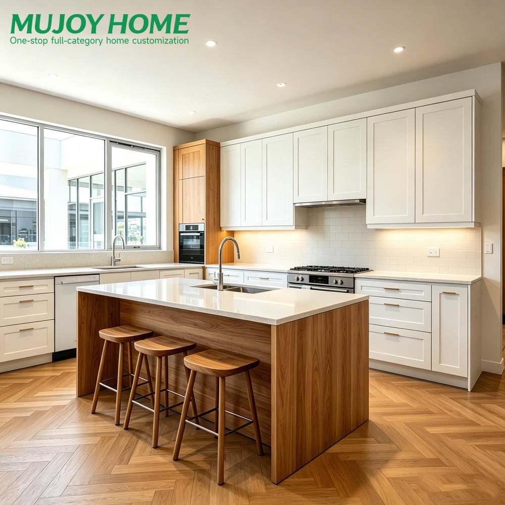 Shaker Kitchen Cabinet with Plywood Carcase, 3D Design for Villa Hotel Apartment Projects