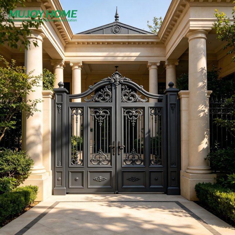 Aluminum Alloy Automatic Gate Modern Design Villa Door Courtyard Entrance Security