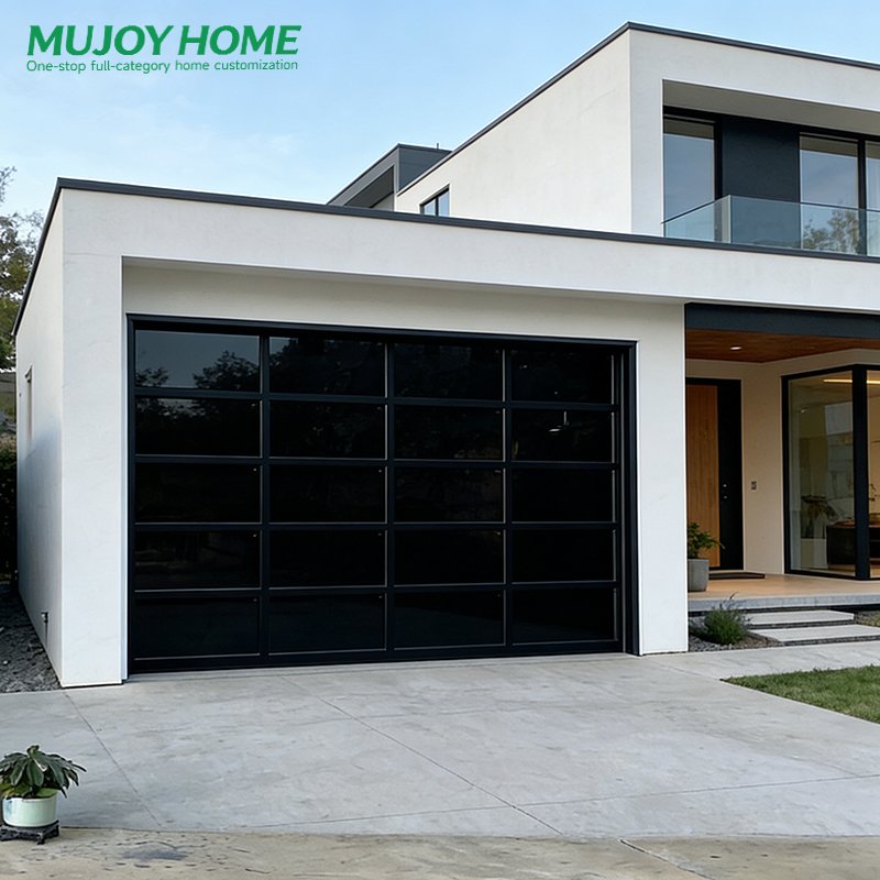 Privacy Frosted Glass Aluminum Garage Door Insulated Tinted Paneled Garage Gate