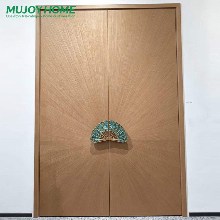 Luxury Villa Fireproof Solid Wood Entry Door Entrance Door for Houses and Apartments