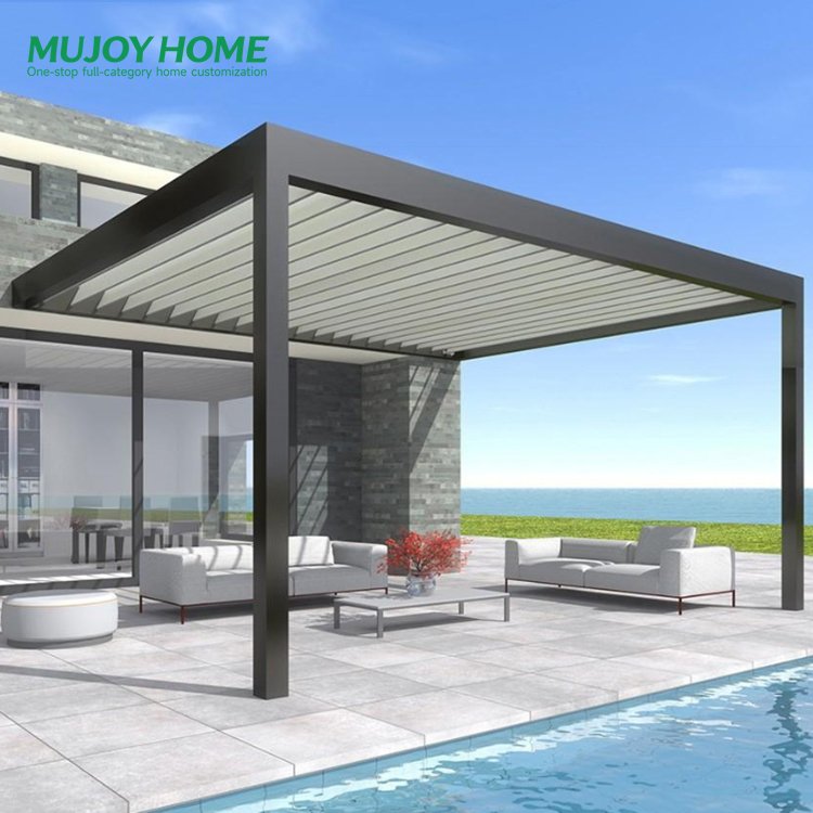 Aluminum Louvered Pergola Custom Size Swimming Pool Roof Gazebo