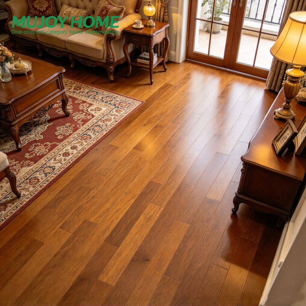 Versailles Flooring Engineered Oak Parquet Water-Resistant with Brushed Finish for Indoor Use