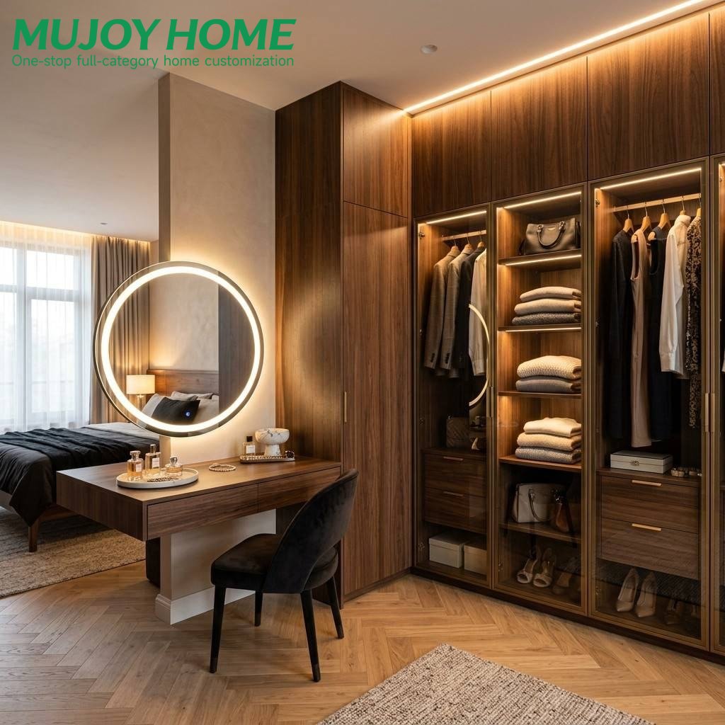 OEM High Grade Walk in Wardrobe Free Design Service Fit for Engineering Villa Apartment