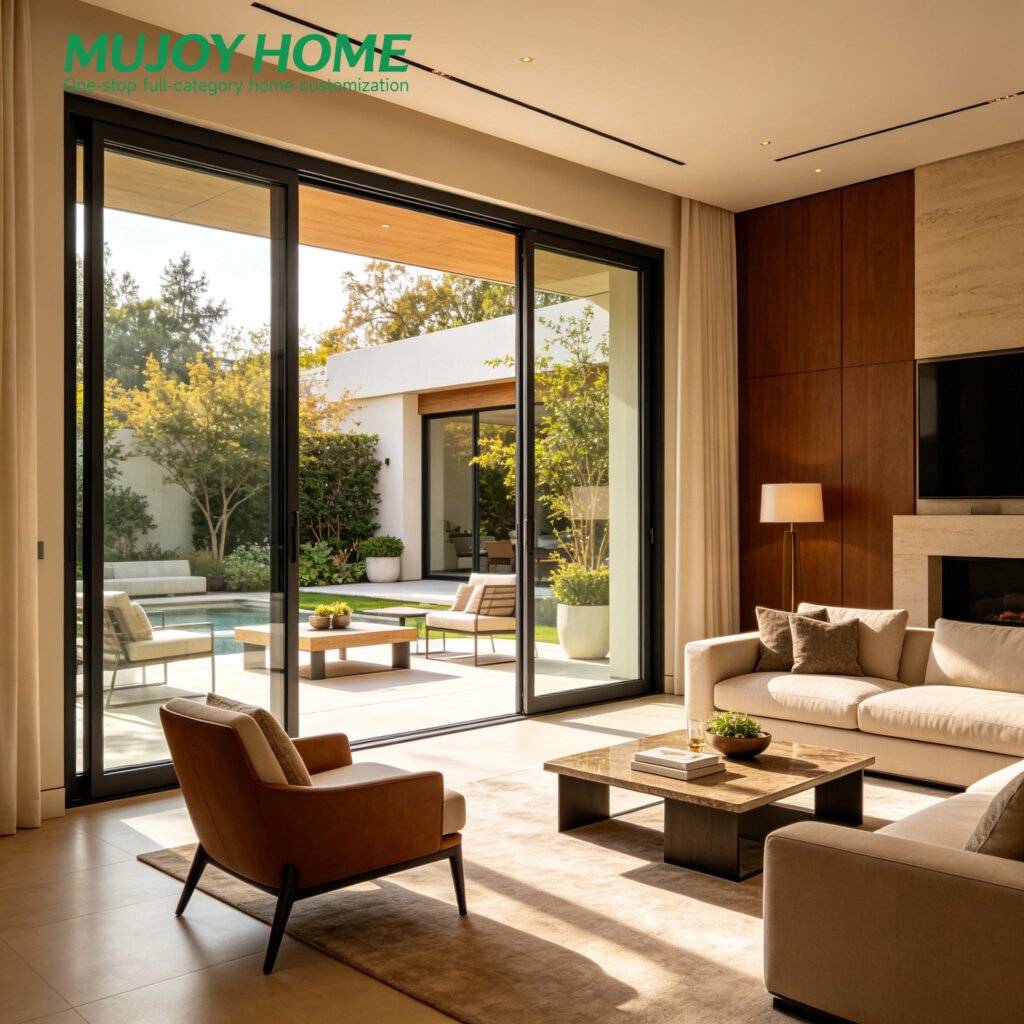 Aluminum Sliding Door for Balcony Multi-Track Soundproof Modern Design Factory for Villa