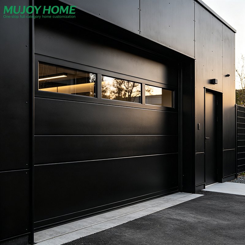 Thermal Insulation Garage Door Automatic Steel Panel Door with Windows for Modern Homes