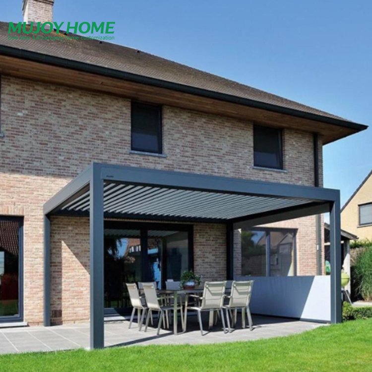 Aluminum Outdoor Pavilion with Powder-Coated Frame for Outdoor Villa