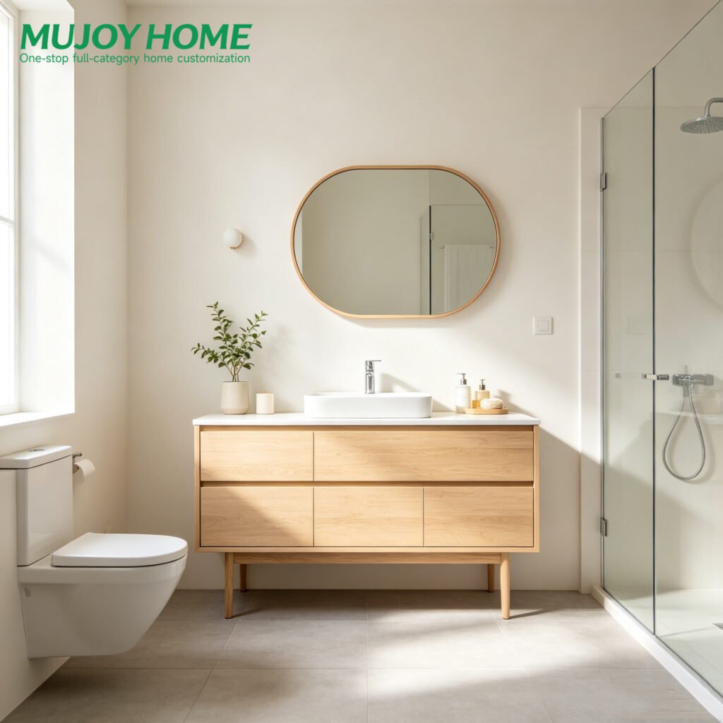 Wall Mounted Floating Bathroom Cabinet Vanity Set with LED Mirror Countertops Vanity Tops