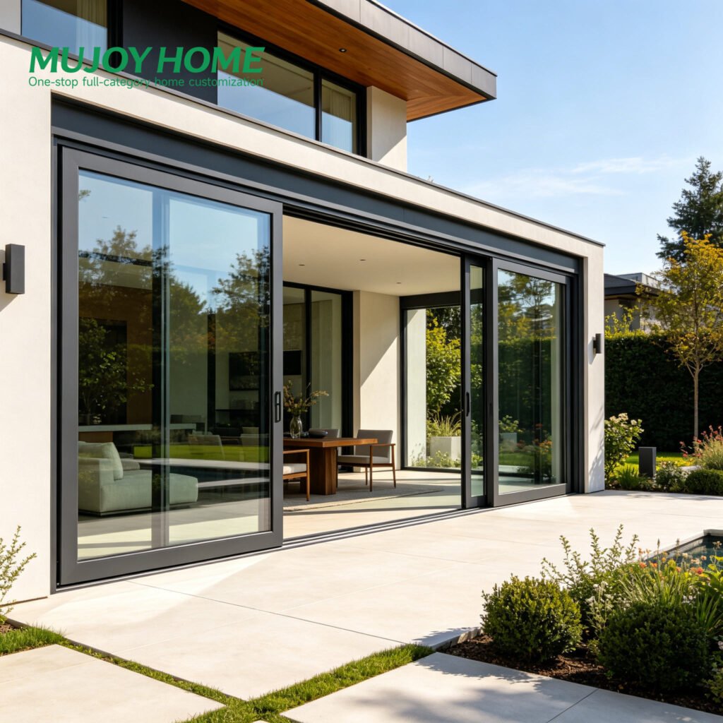 Waterproof Aluminum Alloy Sliding Glass Door with Finished Surface Single Glass for Apartments