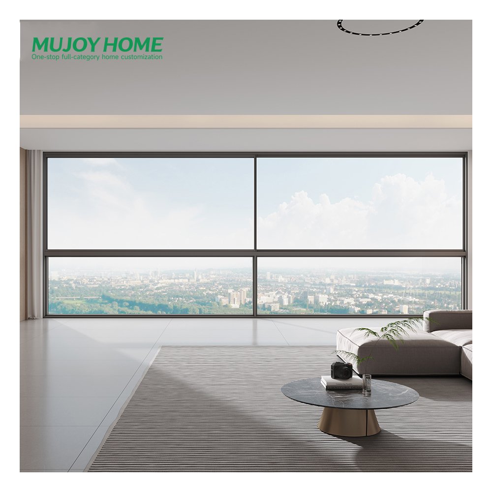 Hurricane Impact Aluminum Slide Energy Efficient Sliding windows Double Glass Aluminum Sliding Window