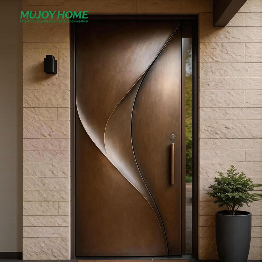 Entrance Door Aluminum Double Glazed Glass Front Entry Doors Theft Bulletproof Security Door