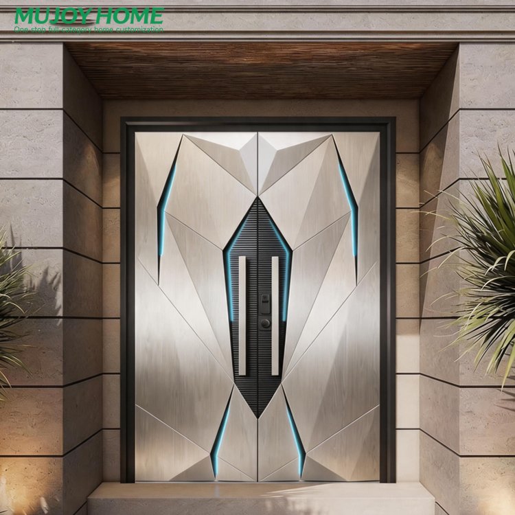 Armored Entry Door Solid Steel Core Burglar Proof Thermal Insulated NFRC CE AS2047 Hotel