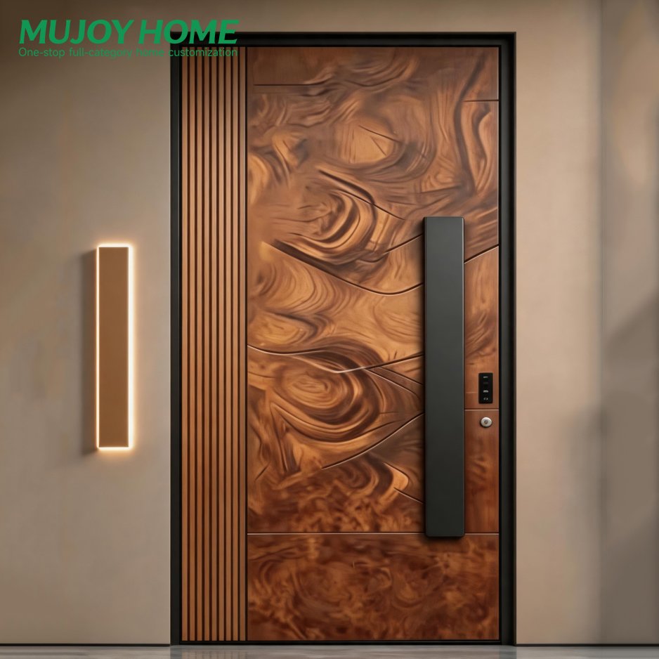Aluminum Hurricane Impact Front Entry Door AAMA NFRC Villa Exterior Hinged Door