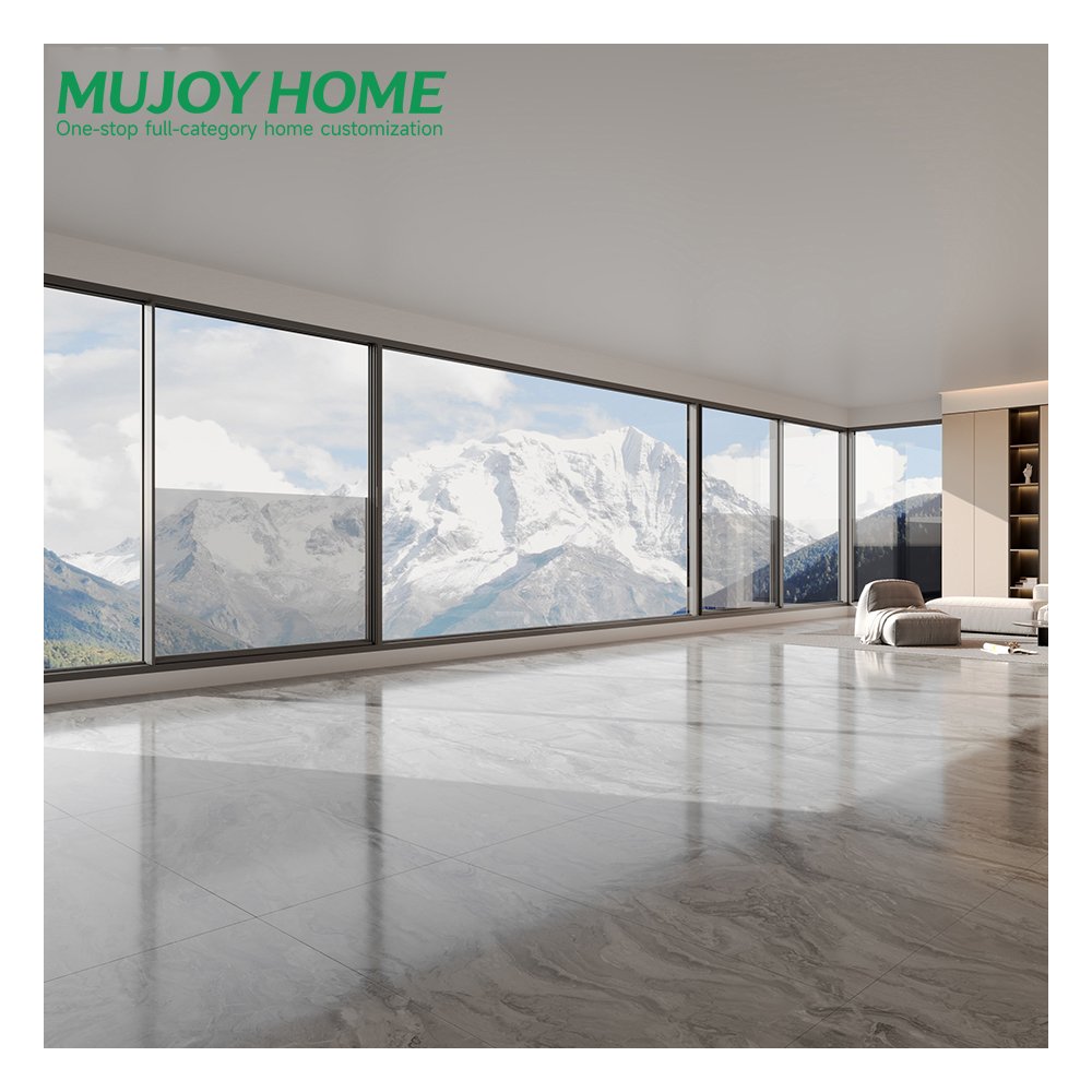 Weatherproof 2/3/4 Panels Slide Door Aluminum Non Thermal Break Tempered Glass Sliding Doors for Courtyards 150