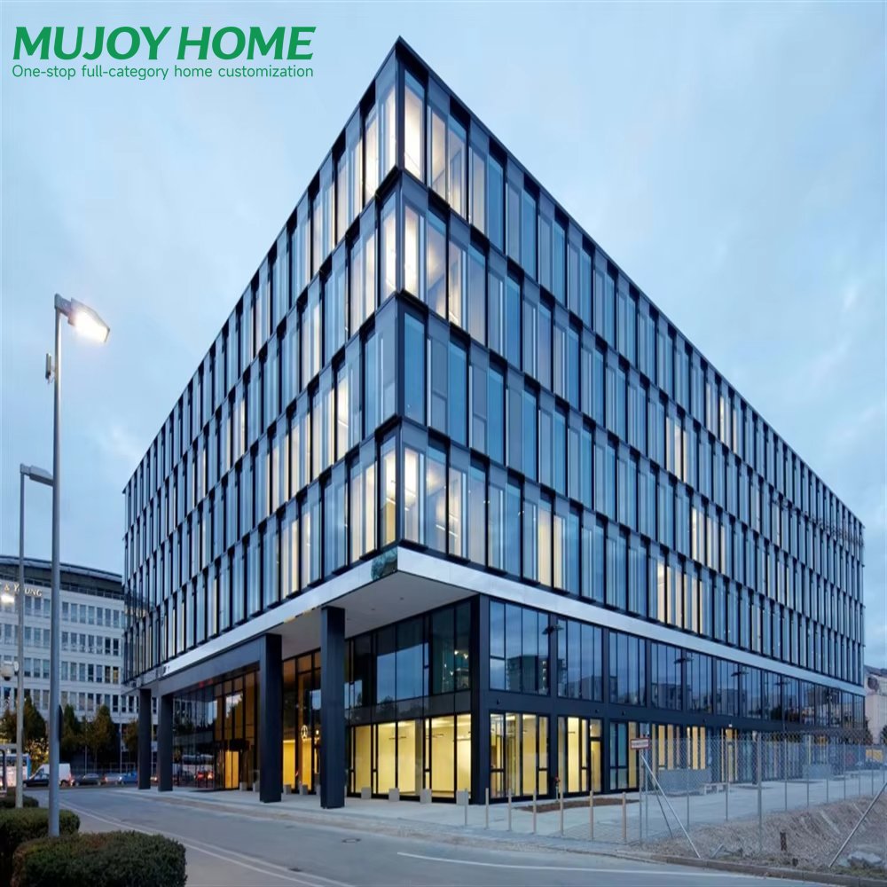 Frameless Aluminum Alloy Double Glazed Glass Curtain Walls Heat Insulation Soundproof
