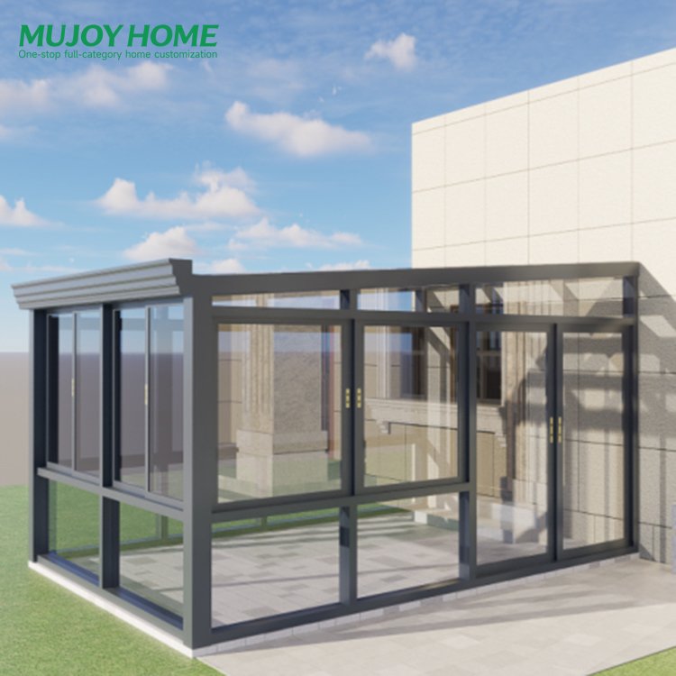 Aluminum Sunroom Waterproof Tempered Glass Roof House for Garden Balcony Patio Veranda