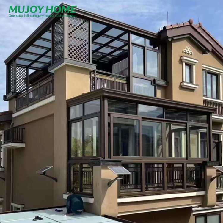 Waterproof Aluminum Alloy Sunroom Glass Solarium with Laminated Tempered Glass