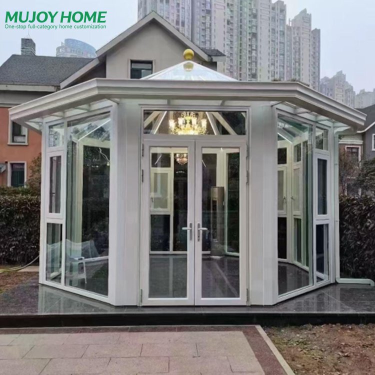 Outdoor Living Space Aluminum Alloy Sunroom Glass House Double Tempered Warehouse Hotel
