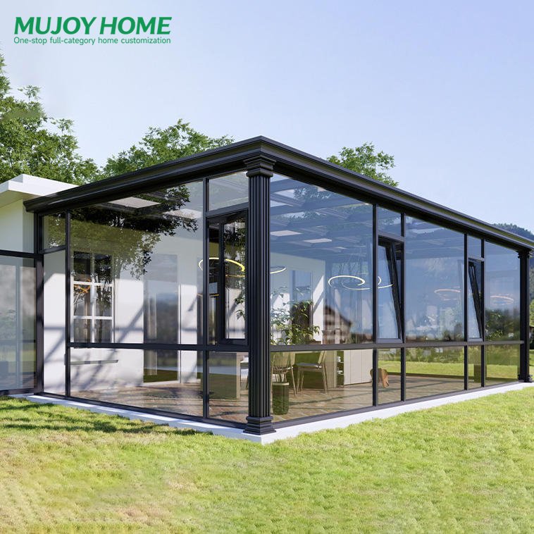 Outdoor Aluminum Alloy Sunroom Thermal Insulated Glass Room for Home Living Area